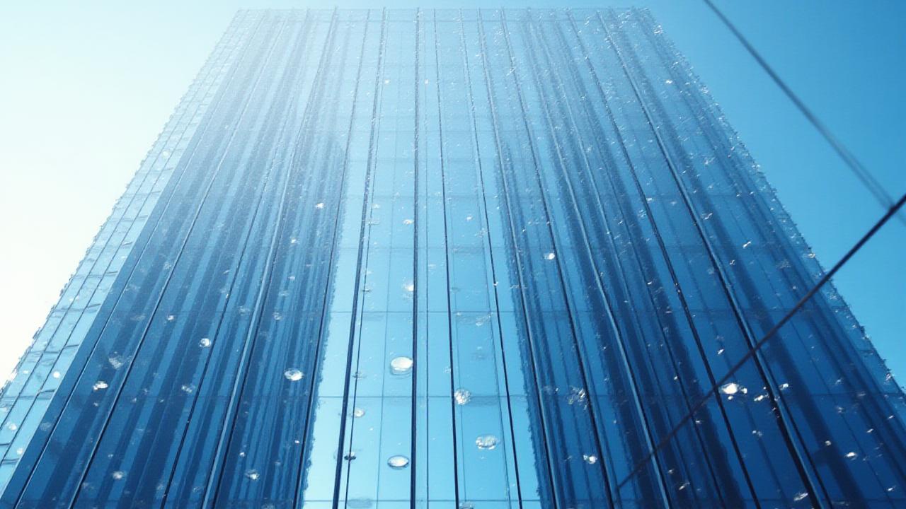 Modern glass architecture in New York City financial district